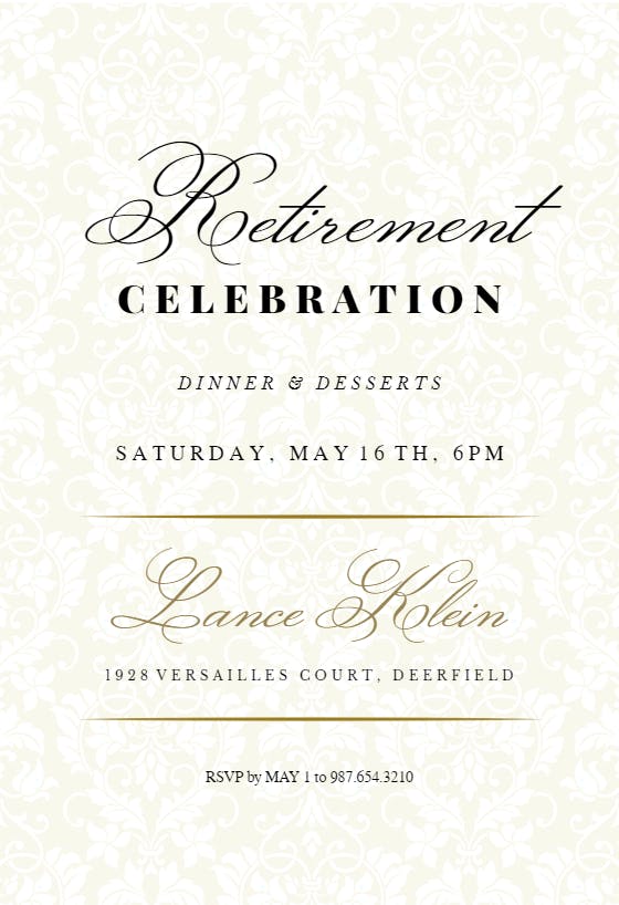 Dappled Distinction Retirement & Farewell Party Invitation Template